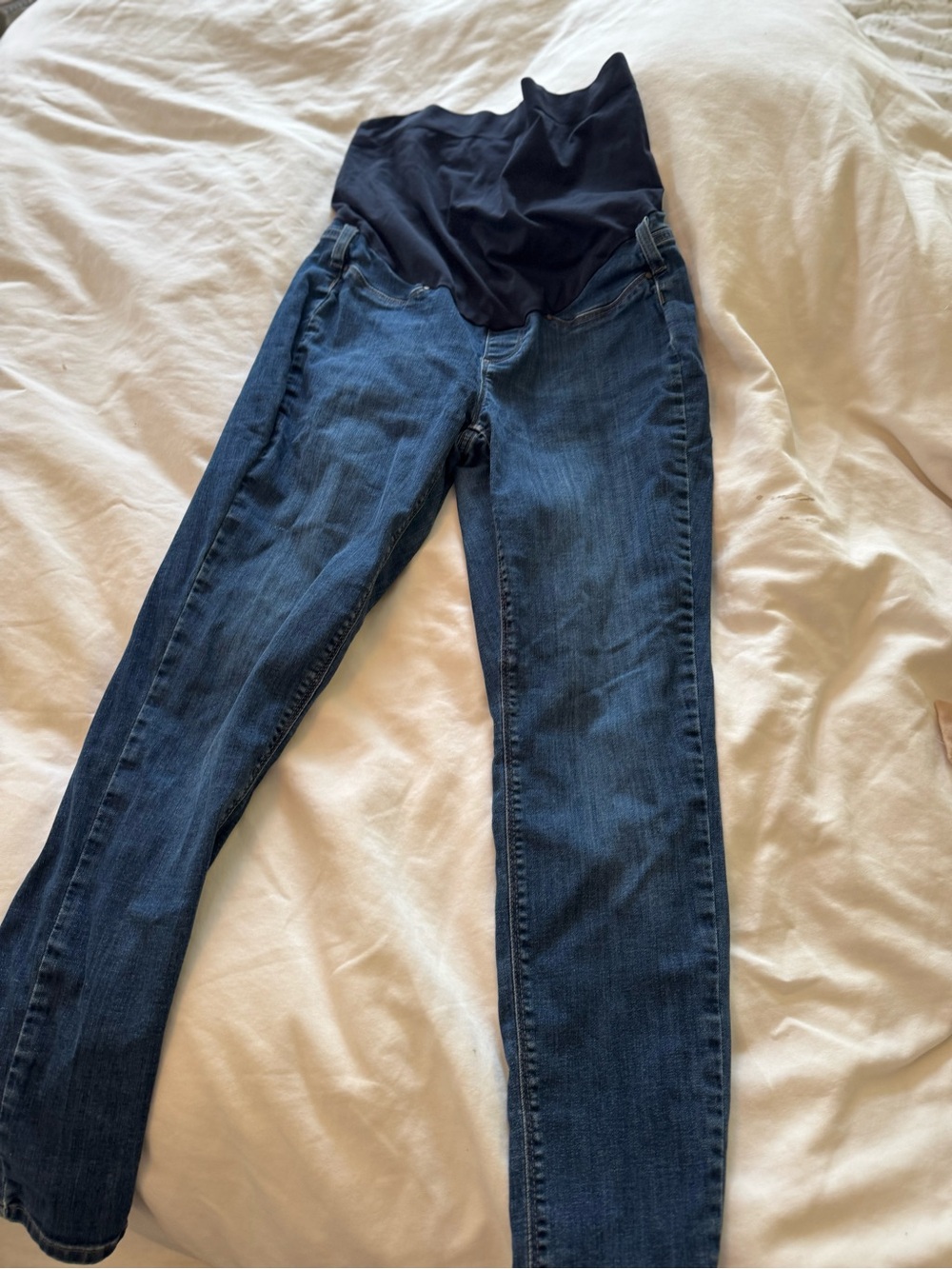 Maternity Dark Blue Stretch Denim Jeans - Comfortable Support
